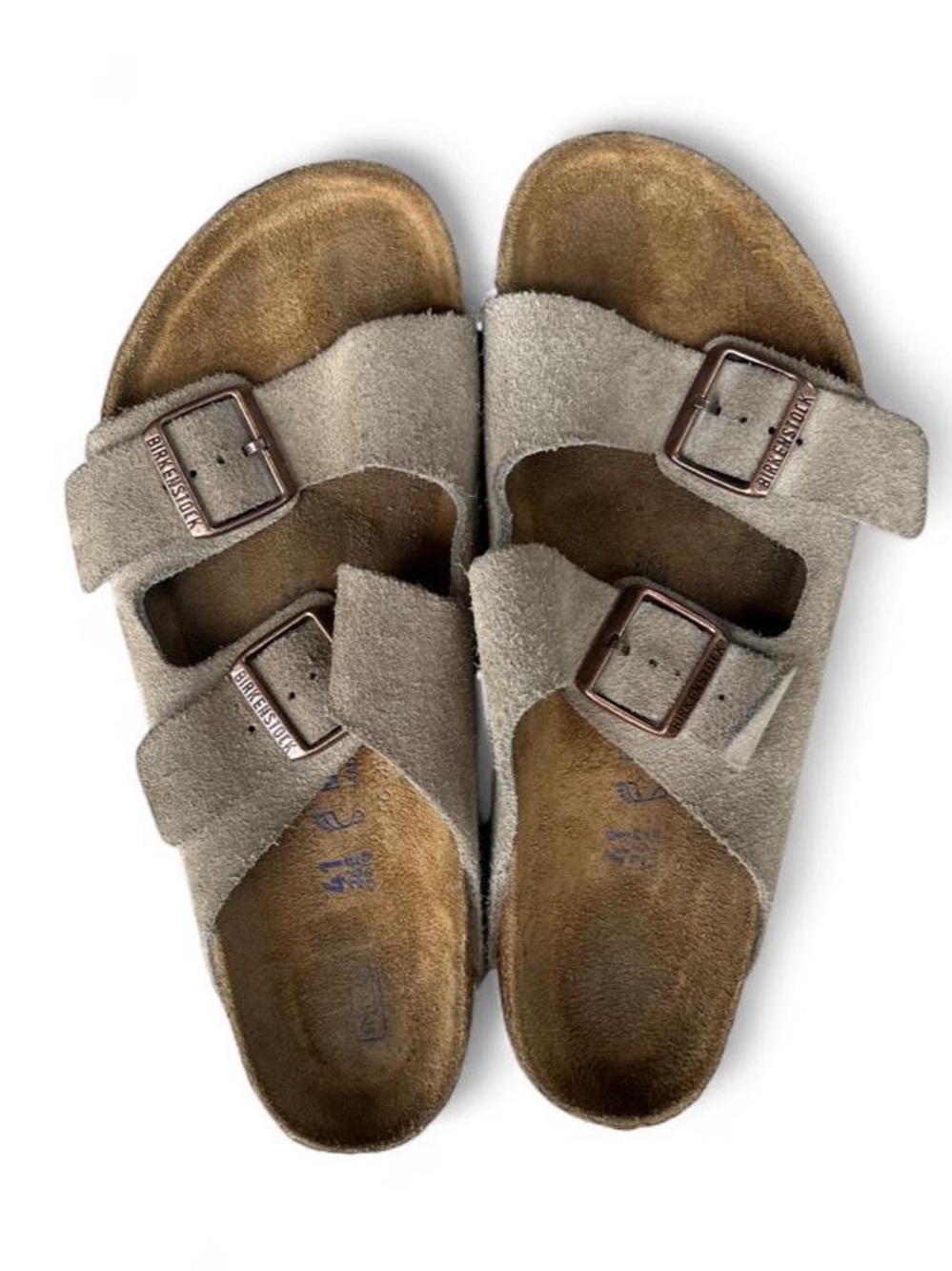 Birkenstock Arizona Taupe Suede Sandals EU 41 US Women’s 10 Soft Footbed Regular